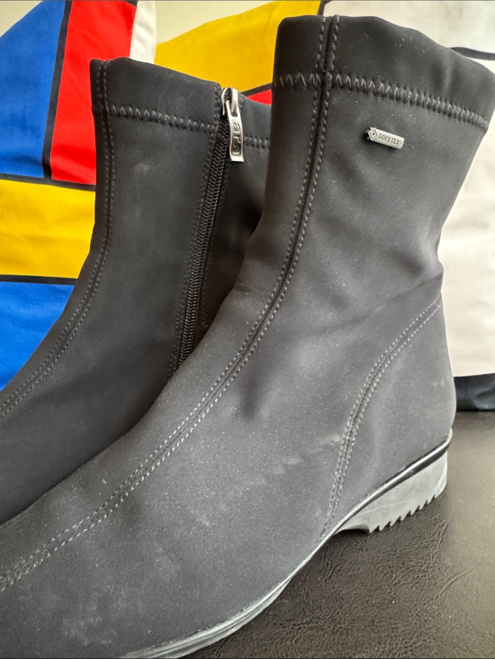 MAKE OFFER! Ara Women's Black Suede Side-Zip Ankle Boots sz 8.5US - Picture 3 of 13